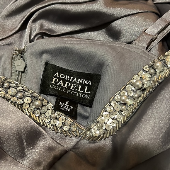 Adriana Papell silver layered mini dress - Picture 6 of 7